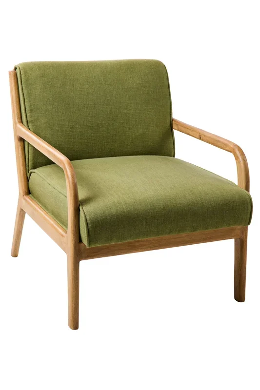 Giada – Poltrona verde in Cotone con struttura in Mango