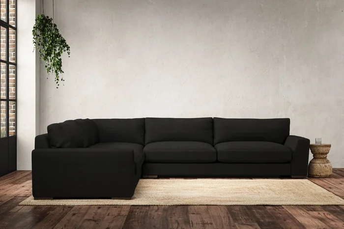 Guddu Grand Left Hand Corner Sofa – Brera Linen Charcoal