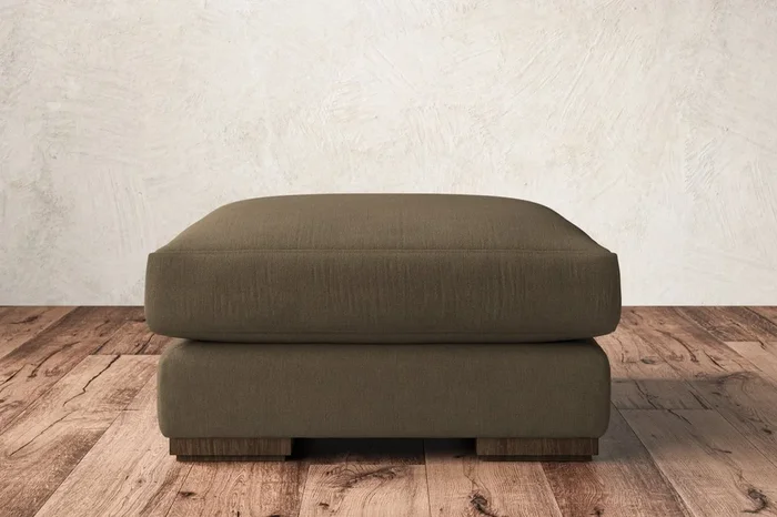 Guddu Medium Footstool – Brera Linen Chestnut