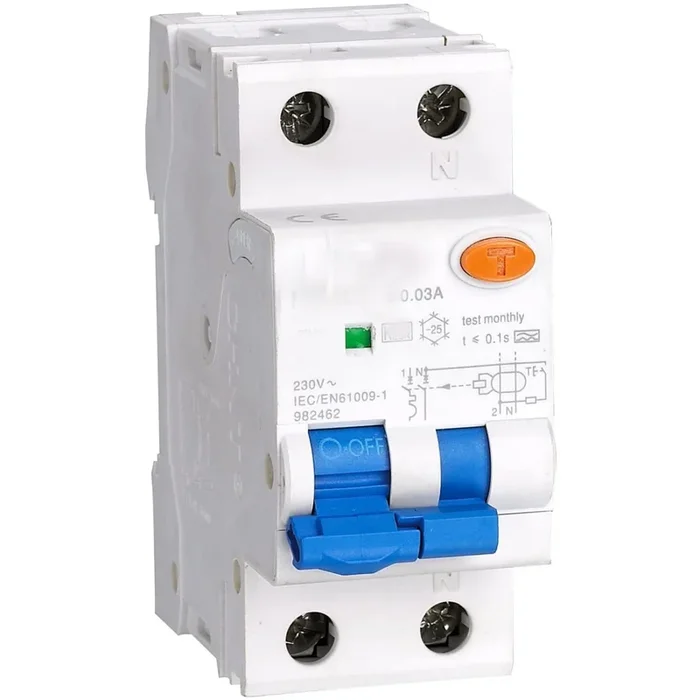INTERRUTTORE AUTOMATICO MAGNETOTERMICO DIFFERENZIALE 2 MODULO DIN 25A PER QUADRO