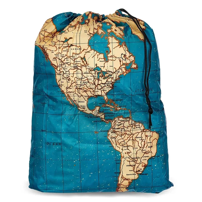 Kikkerland Sacchetto per Bucato da Viaggio – Mappe