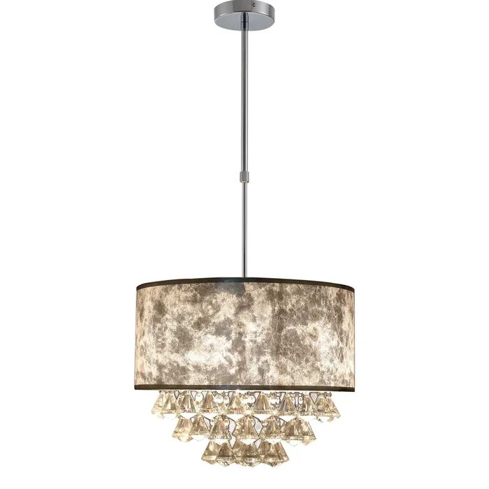 Lampadario a Soffitto Moderno 44 Pendenti in Vetro E14 Ø43×100 cm Grigio