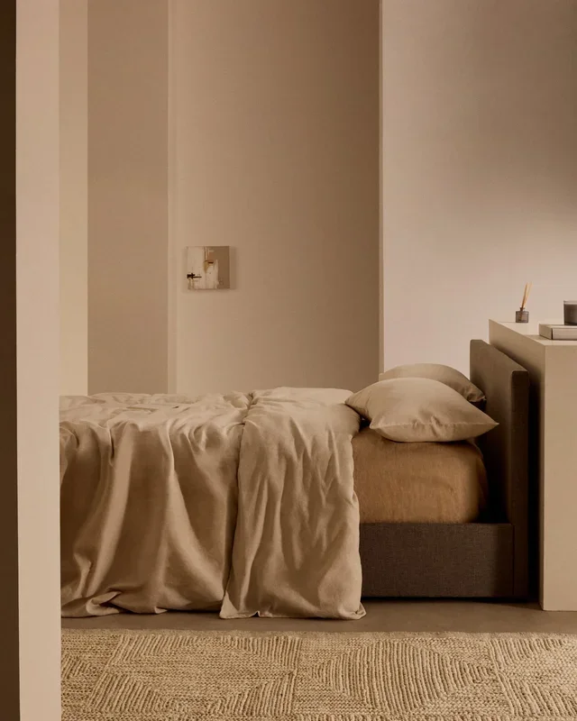 Letto con contenitore Nahiri grigio