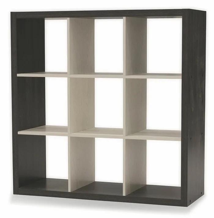 Libreria 9 Ripiani 113x113x39 cm in MDF Soriani Marrone e Bianca