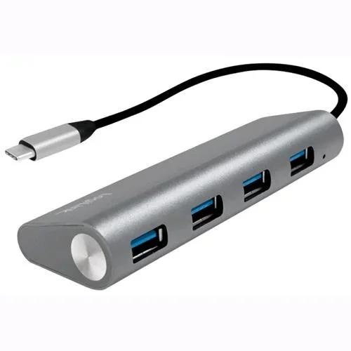 Logilink Hub USB-C™ SuperSpeed 4 Porte Alluminio Silver