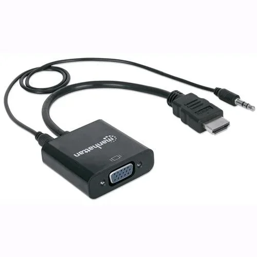 Manhattan Cavo Convertitore da HDMI a VGA con Audio 30cm Nero