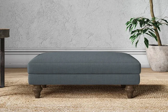 Marri Medium Footstool – Brera Linen Dusk