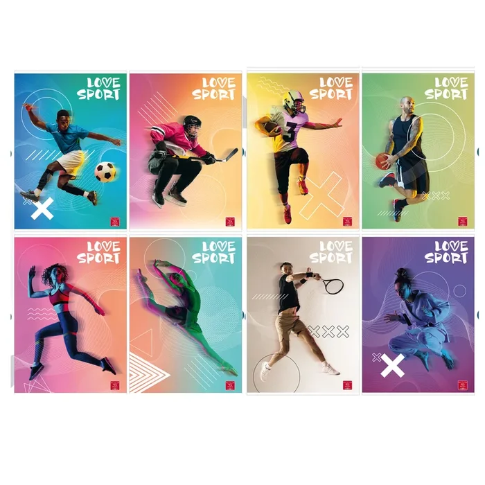 Maxiquaderno A4 80gr 40+2fg 1rigo c/margine Love Sport Pigna