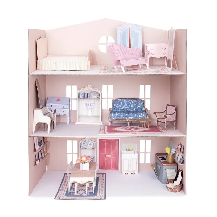 Mini casa delle bambole di carta
