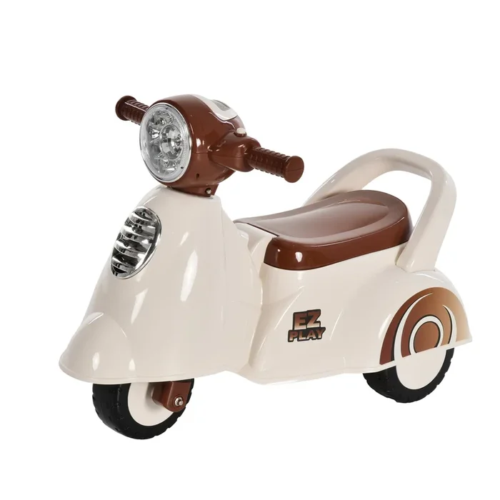 Moto Cavalcabile per Bambini Beige e Marrone