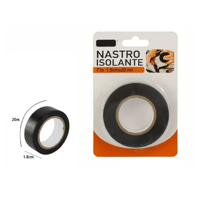 NASTRO ISOLANTE ROTOLO NERO 1,8 CM X 20 METRI ELETTRICISTA FAI DA TE PVC 69844