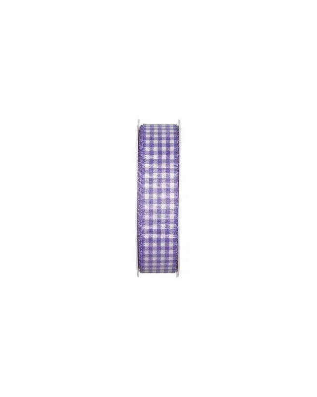 Nastro Vichy Cotton 25x25mt Lilla