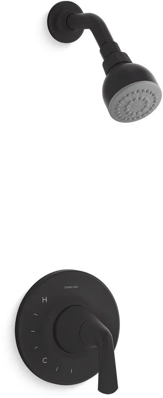 One Handle Single Function Shower Faucet in Matte Black (Trim Only)