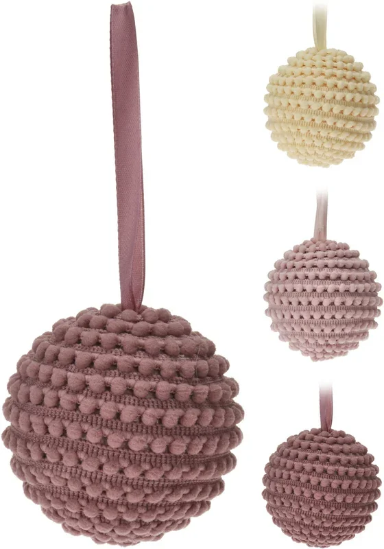 Pallina Di Natale Rosa 9 Cm