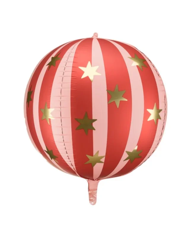 PALLONCINO IN FOIL ROSSO OPACO CON STELL