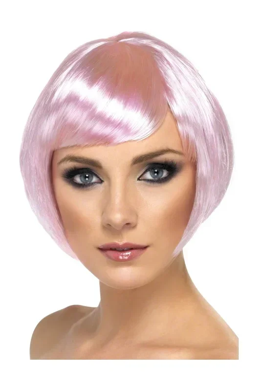 Parrucca donna rosa tenue corta a caschetto