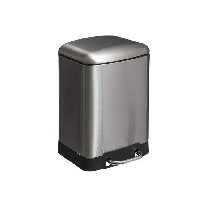 Pattumiera In Metallo Con Pedale Silver 6l