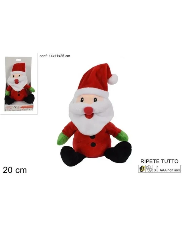 Peluche Babbo Natale ripetitutto 20cm