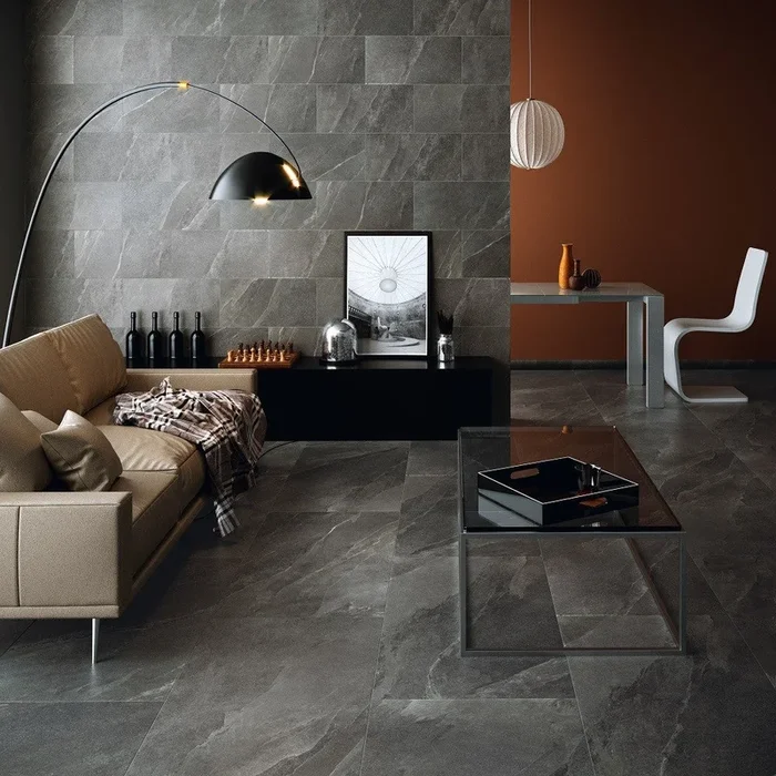 Pietra Ligure Antracite – Pavimento in Gres Porcellanato Effetto Pietra 60×120