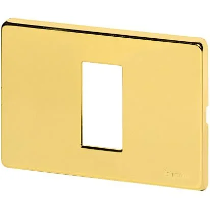PLACCA 1/2/3 POSTI IN OTTONE LUCIDO MAGIC BTICINO