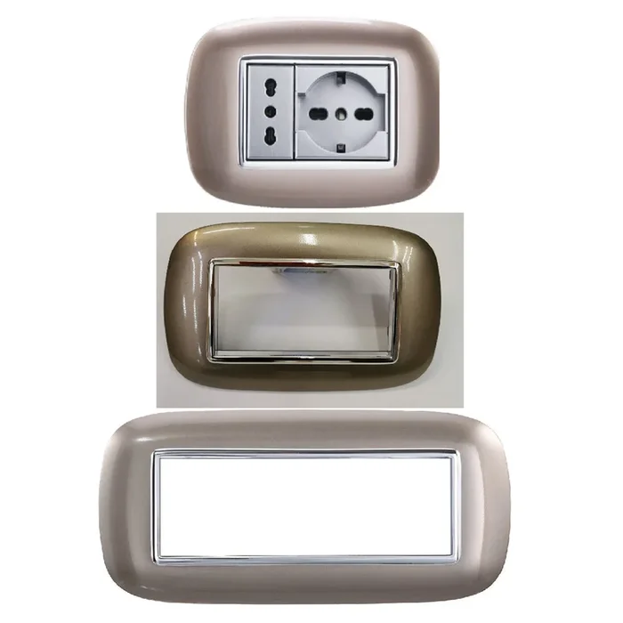 PLACCA OVAL 3 4 6 MODULI COLORE BRONZO COMPATIBILE CON BTICINO AXOLUTE