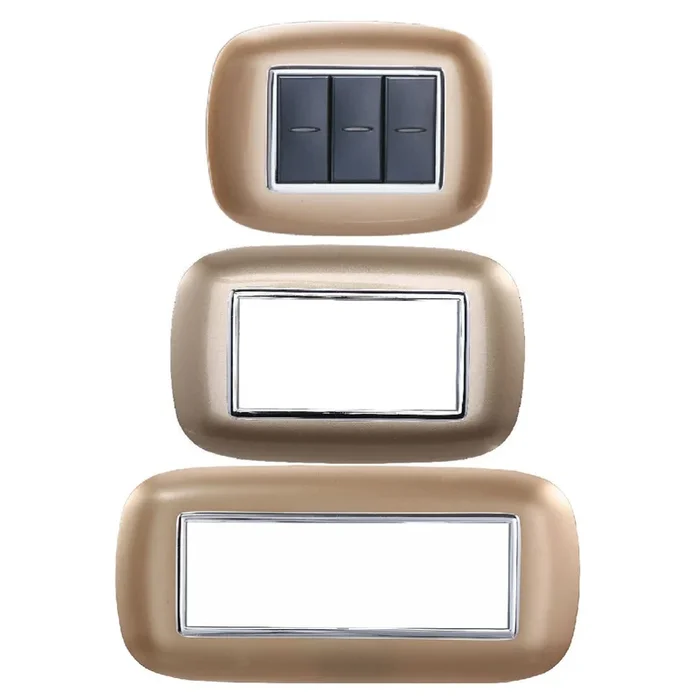 PLACCA OVAL 3 4 6 MODULI COLORE ORO COMPATIBILE CON BTICINO AXOLUTE