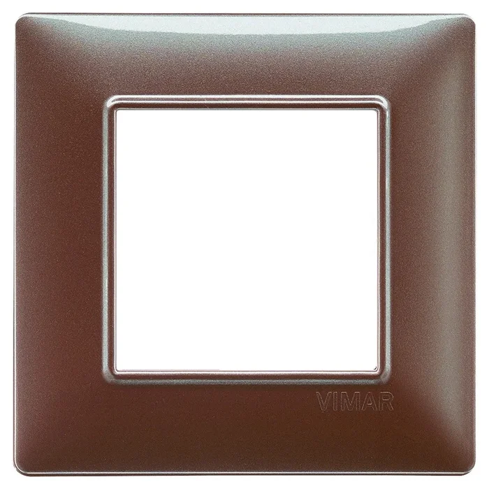 PLACCA VIMAR PLANA 2 MODULI MARRONE MICALIZZATO 14642.23