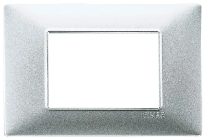 PLACCA VIMAR PLANA 3 MODULI ARGENTO OPACO 14653.20
