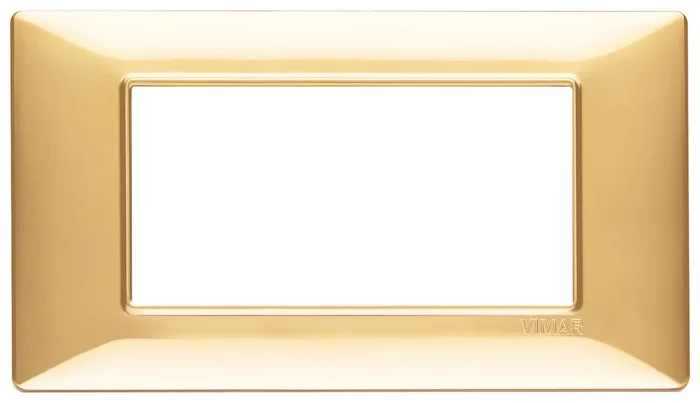 PLACCA VIMAR PLANA 4 MODULI ORO LUCIDO 14654.24