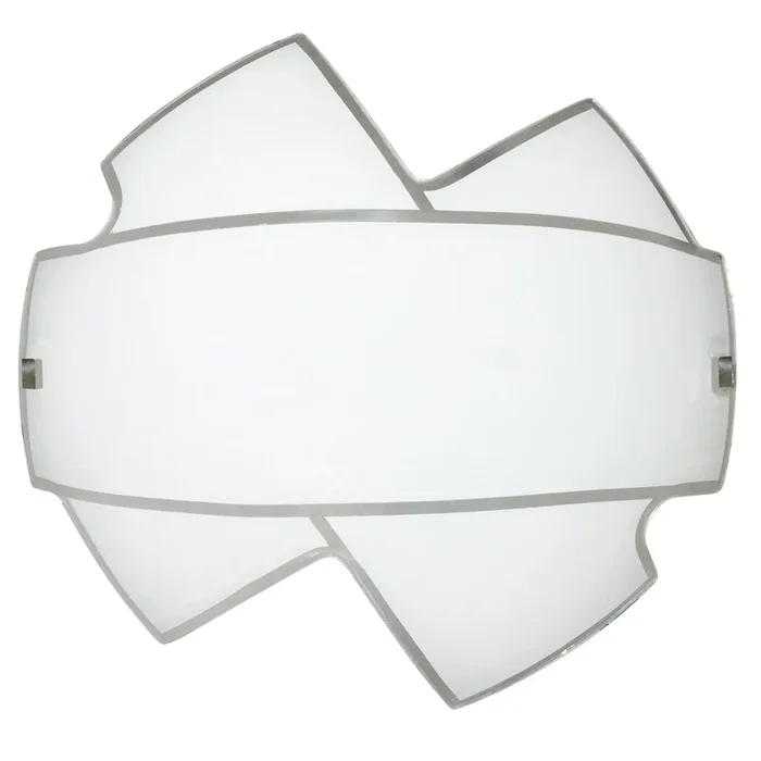 Plafoniera 1xE27 Montatura Bianca Vetro Lastra Serigrafato Bianco E-Energy Nives