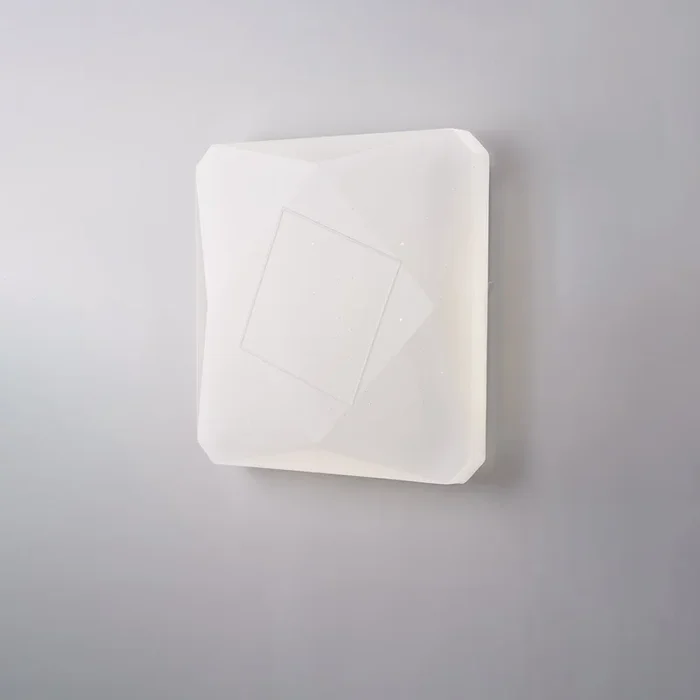 Plafoniera quadrata diametro 40 cm in acrilico bianco con led integratoo CCT + telecomando H.7 – Ø 42