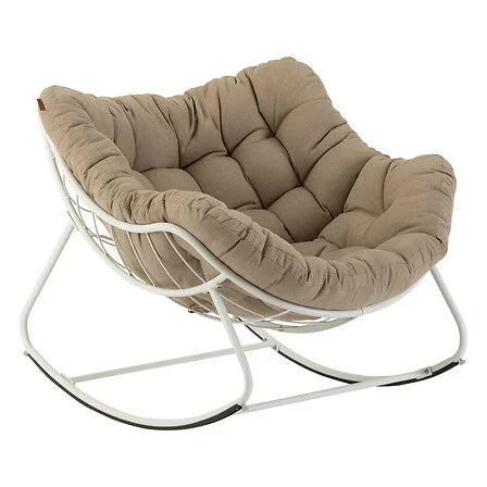Poltrona a dondolo bianca 96x83x109 cm