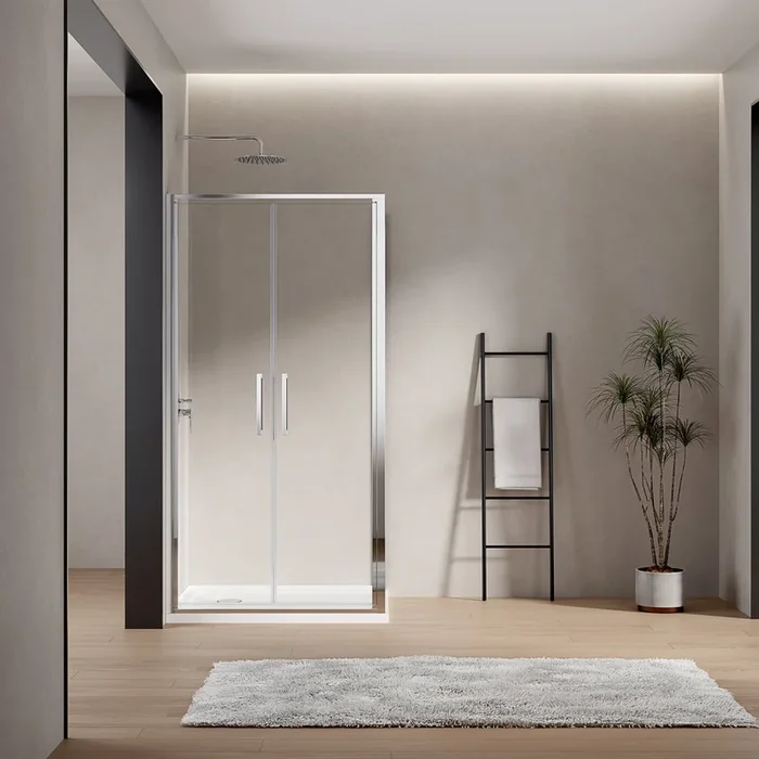 Porta Doccia 100 cm Saloon Vetro Trasparente e Profilo Cromo – Escape