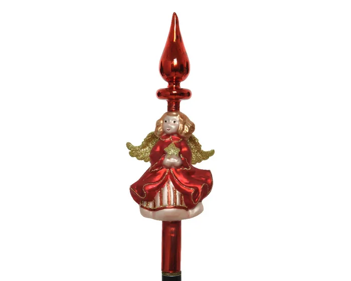 Puntale Vetro Per Albero Donna 9X27 Cm