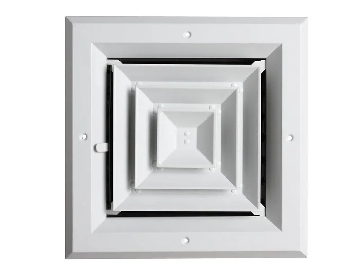 Residential 10 x 10 in. Ceiling Diffuser in White Aluminum