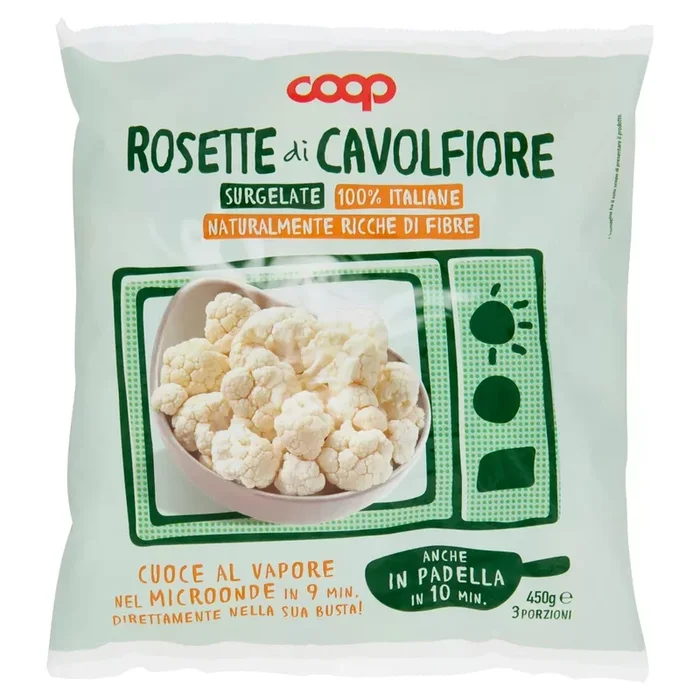 Rosette di cavolfiore microondabili coop busta g 450