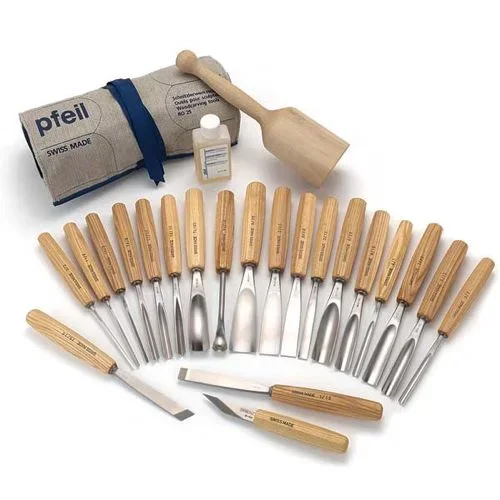 Rotolo sgorbie legno 25pz Pfeil