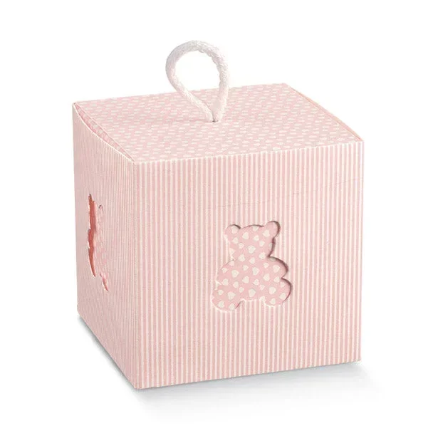 Scotton Scatola In Orsetto con Cordino 100 x 100 x 100 Mm Rosa 10 Pz