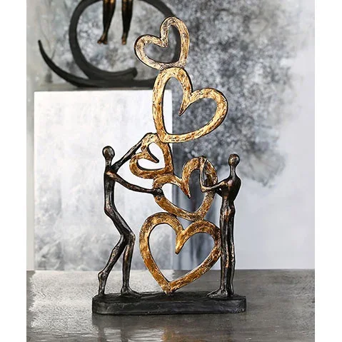 Scultura da tavolo con cuori Hearts