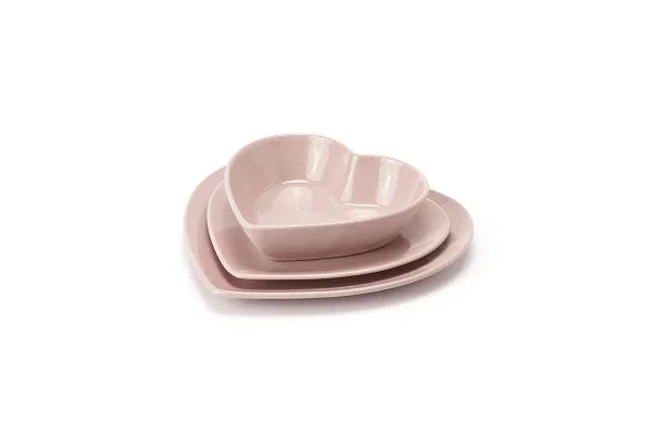 Servizio 18 Piatti A Forma Di Cuore Rosa