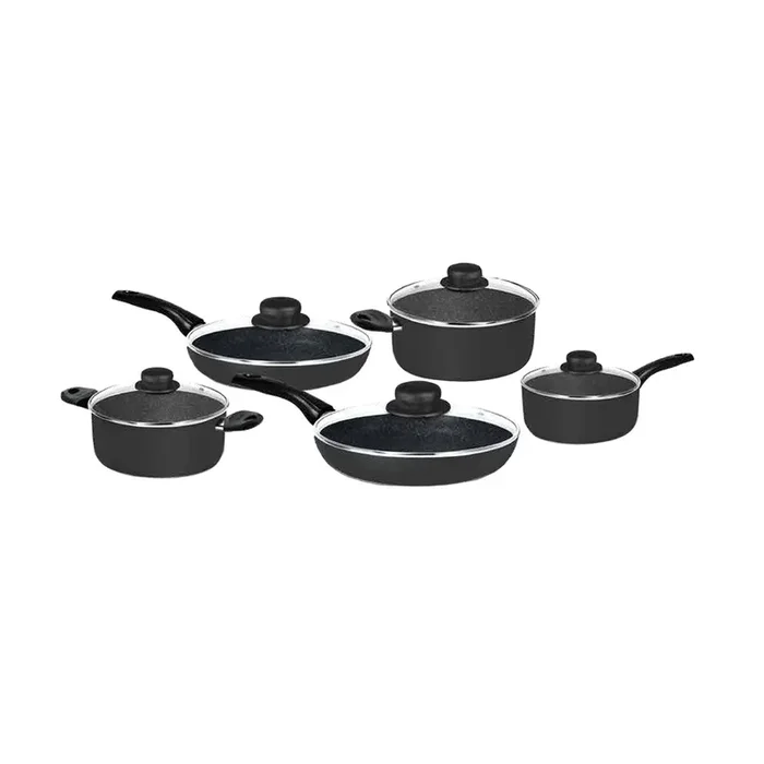 Set 10 Pezzi Batteria Di Pentola Rustica