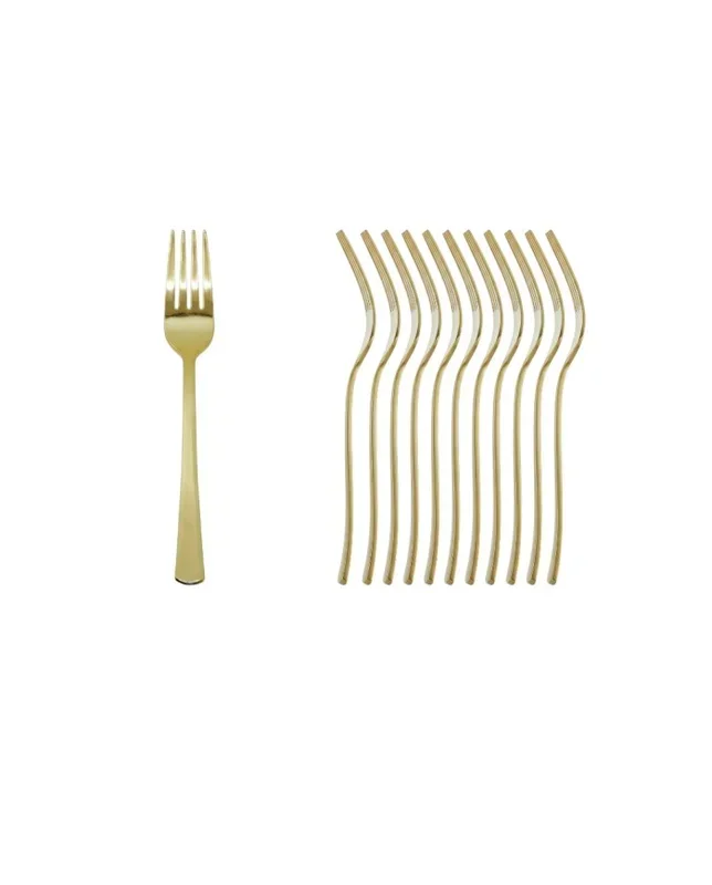 Set 12 forchette oro monouso