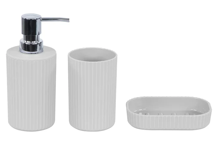 Set 3 Accessori da Bagno in Abs Bianco
