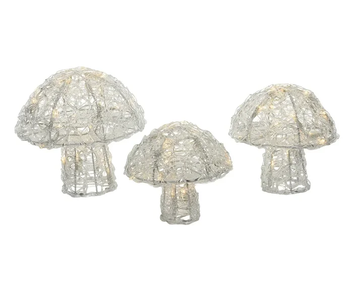Set 3 Funghetti Acrilico Warm White