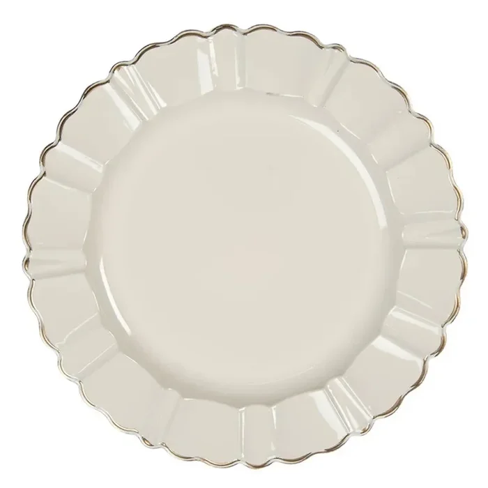 Set di 6 Sottopiatti in plastica beige da 33 cm-Clayre & Eef