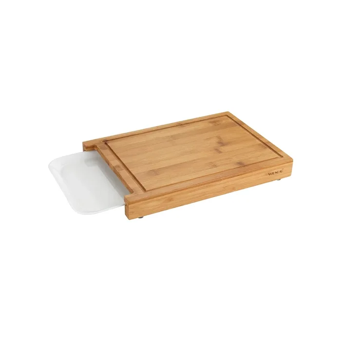 Set Tagliere In Bambù Con Vaschetta