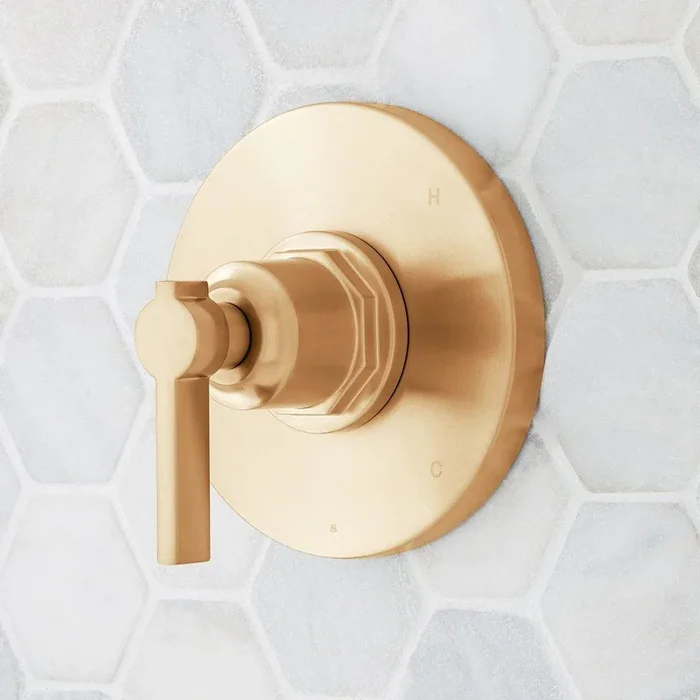 Single Handle Pressure Balancing Valve Trim in Brushed Gold (Trim Only)