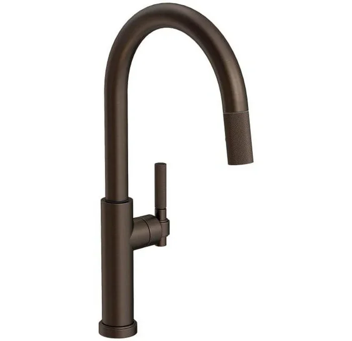 Single Handle Pull Down Kitchen Faucet in English Bronze