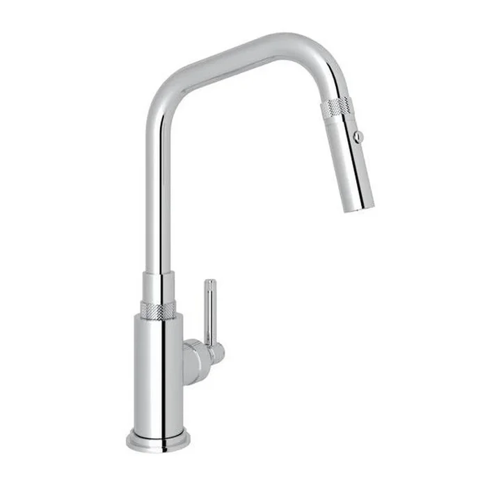 Single Handle Pull Down Kitchen Faucet in Polished Chrome