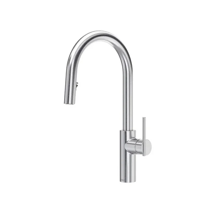 Single Handle Pull Down Kitchen Faucet in Stainless Steel